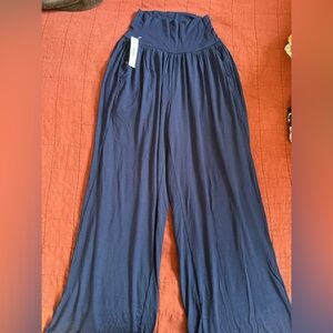 Elegant Navy Wide Leg Pants